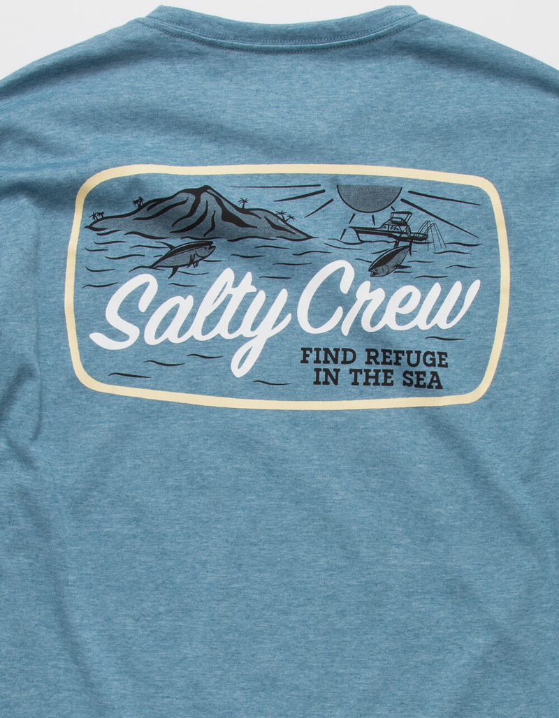 SALTY CREW Tuna Isle Mens Light Blue Technical T-Shirt image number 4