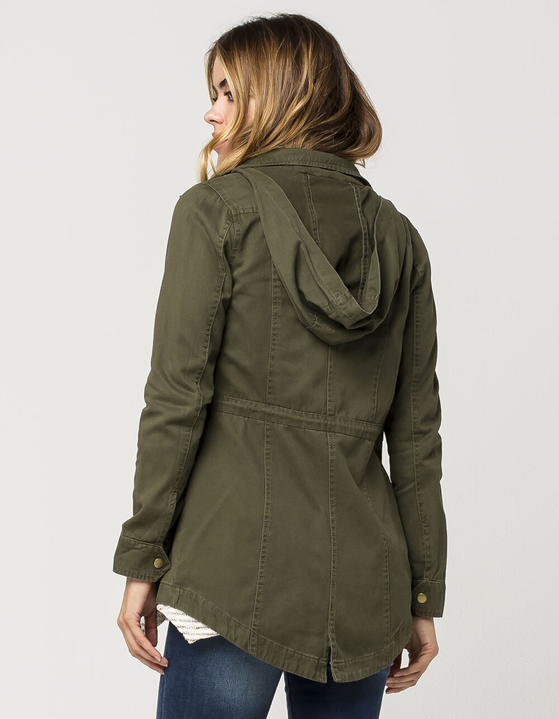 FULL TILT Hooded Twill Womens Anorak Jacket image number 2