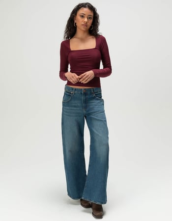 TILLYS Square Neck Cinch Womens Long Sleeve Top Alternative Image