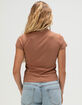 FULL TILT Embroidered Butterfly Womens Baby Tee image number 4