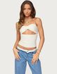 EDIKTED Textured Knit Strapless Cutout Top image number 1