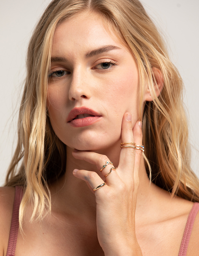 FULL TILT 7 Pack Dainty Basic Rings image number 2