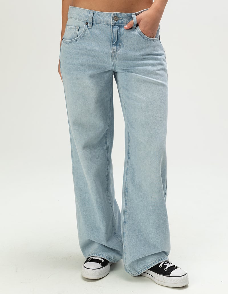 RSQ Womens Fold Over Waistband Baggy Jeans image number 3