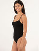 FULL TILT Womens Solid Basic Bodysuit image number 2