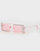 RSQ Oversized Rhinestone Rectangle Sunglasses image number 1