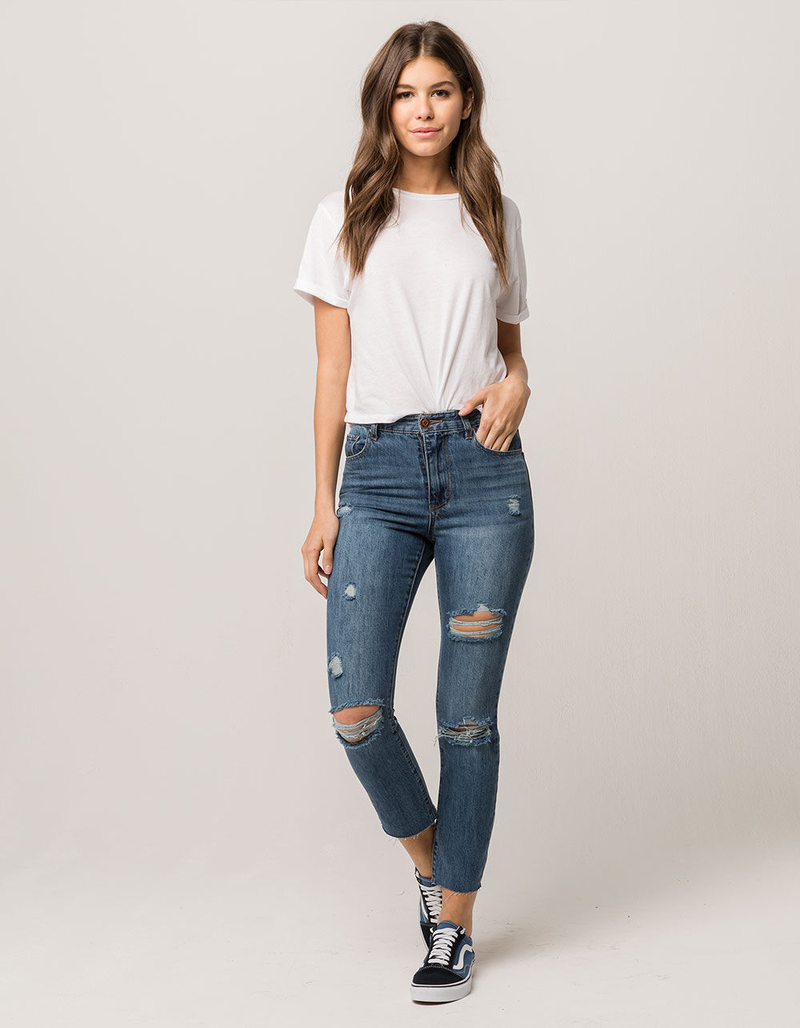 RSQ Ripped Womens Mom Jeans image number 4