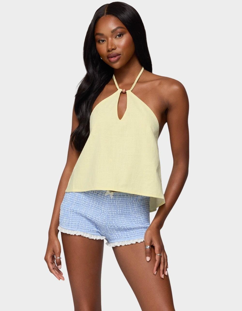 EDIKTED Oliviana Linen Look Halter Top image number 0
