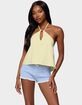 EDIKTED Oliviana Linen Look Halter Top image number 1