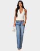 EDIKTED Boot Cut Washed Low Rise Jeans image number 2