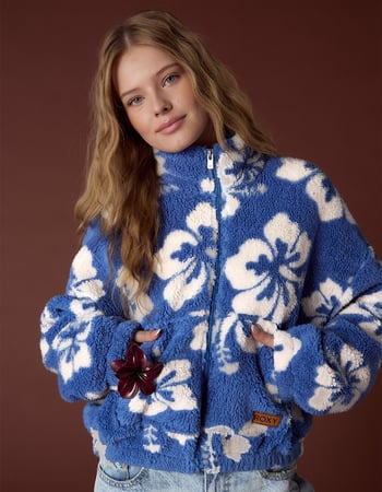 ROXY Cold Surf Womens Zip-Up Sherpa Jacket Primary Image