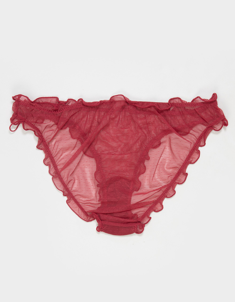 FULL TILT Mesh Dot Gingham Bow Bikini Panties image number 1