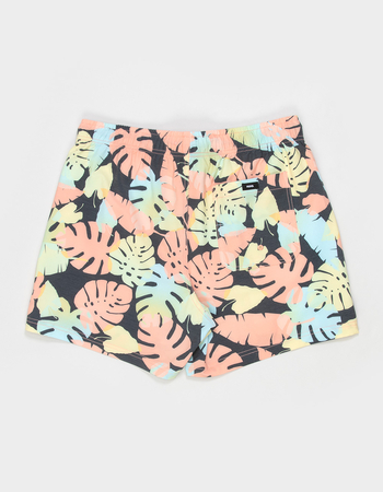 RSQ Mens Pastel Tropical Leaves 5" Swim Shorts Alternative Image
