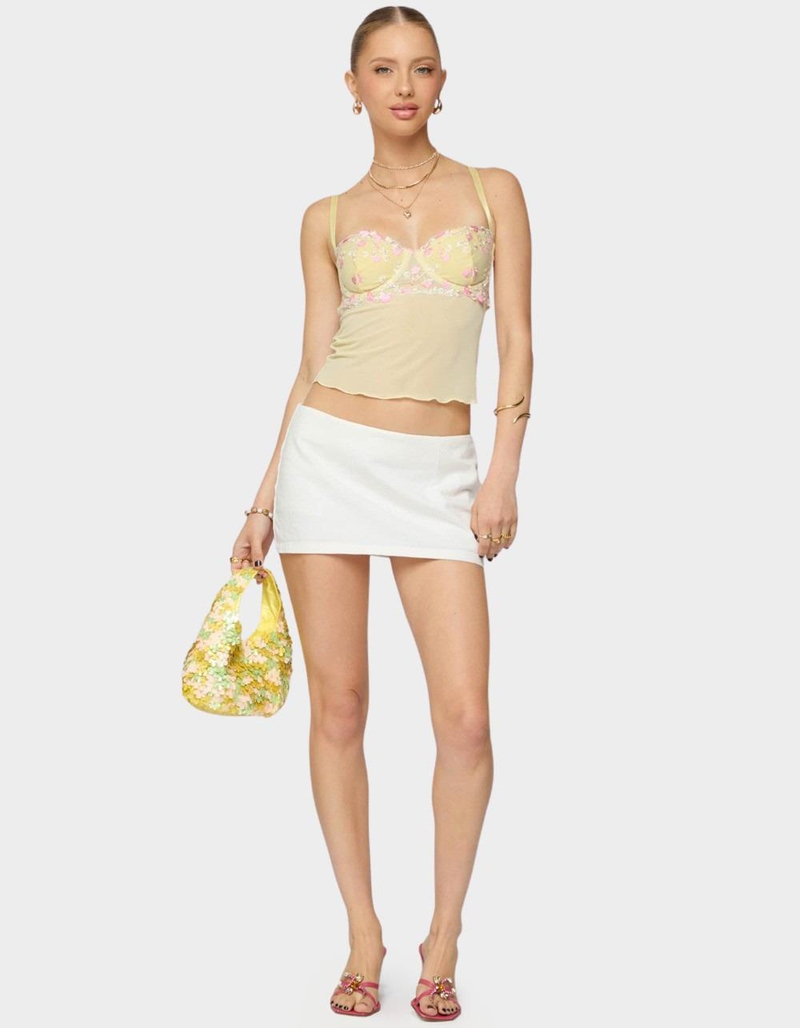 EDIKTED Embroidered Floral Sheer Bra Top image number 3