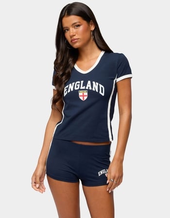 EDIKTED England Girl V-Neck Tee Primary Image