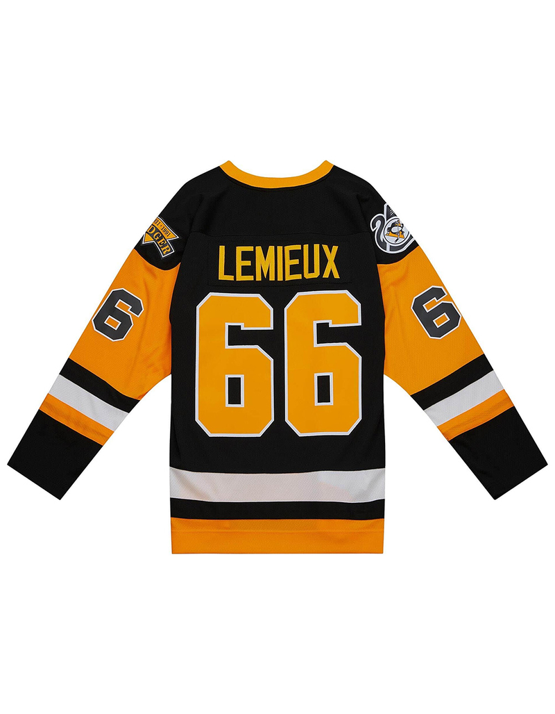 MITCHELL & NESS Blue Line Mario Lemieux Pittsburgh Penguins 1991 Mens Hockey Jersey image number 1