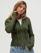 NO COMMENT Cable Knit Womens Zip-Up Hooded Sweater image number 1
