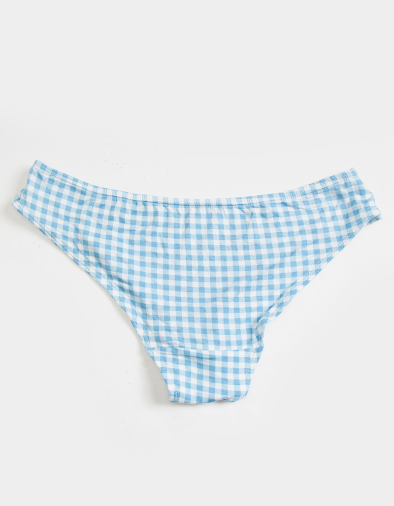 SKY & SPARROW Gingham Ruched Cheeky Panties image number 1