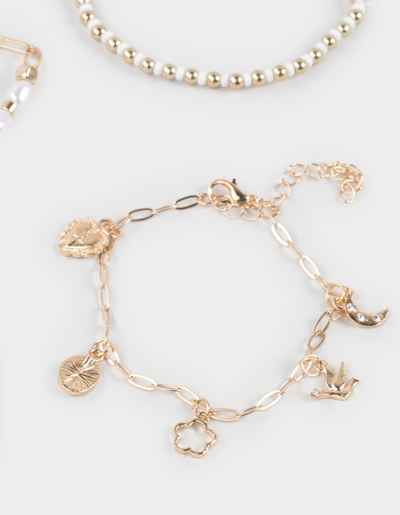 FULL TILT 5 Pack Beaded Heart/Pearl Bracelets image number 1