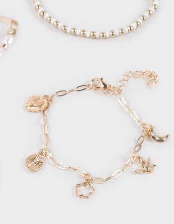 FULL TILT 5 Pack Beaded Heart/Pearl Bracelets Alternative Image