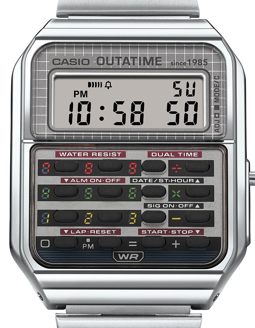 CASIO x Back To The Future CA500WEBF-1A Watch - SILVER - ONE SIZE