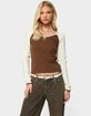 EDIKTED Ronie Contrast Raglan Top image number 1