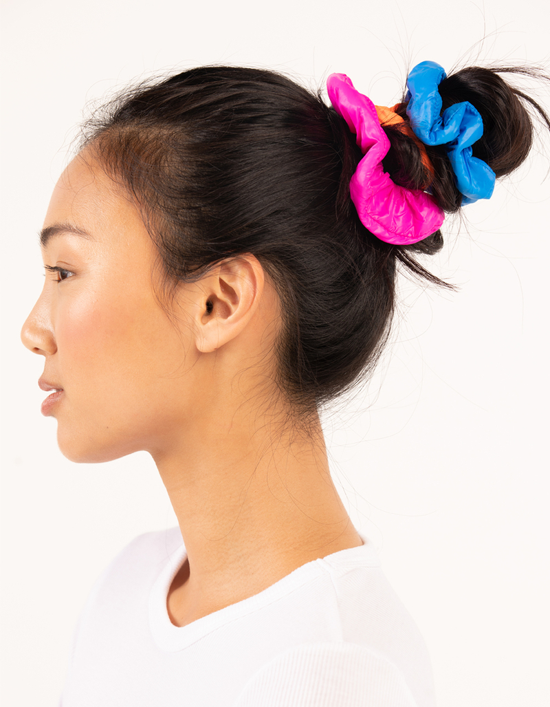FULL TILT 3 Piece Nylon Puff Scrunchies image number 1