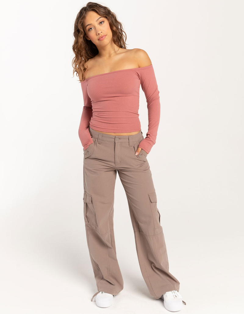 RSQ Womens Off Shoulder Long Sleeve Top image number 1