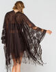 Lacey Fringe Black Kimono image number 2