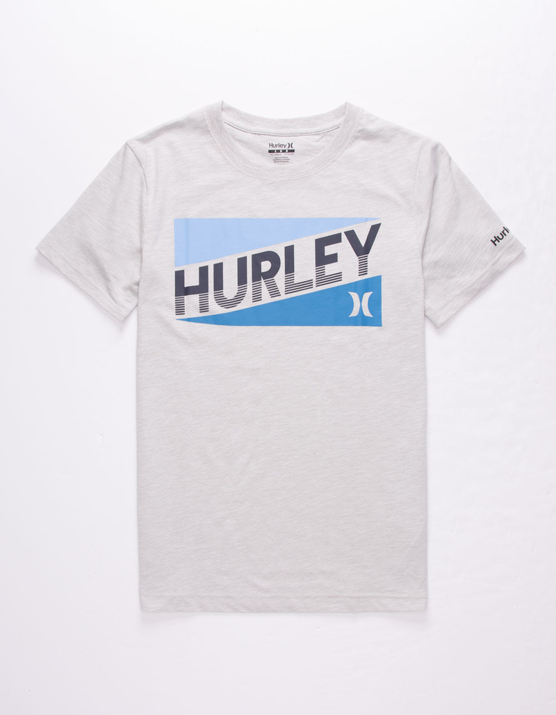 HURLEY New Stadium Lines Heather Gray Boys T-Shirt image number 0