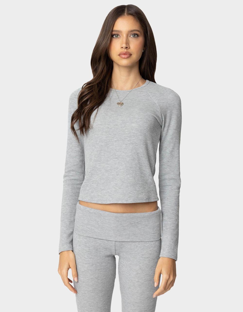 EDIKTED Sab Waffle Knit Top image number 0
