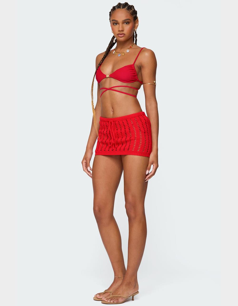 EDIKTED Leola Ladder Knit Mini Skirt image number 2