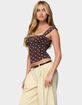 EDIKTED Marcella Wide Strap Mesh Corset image number 2