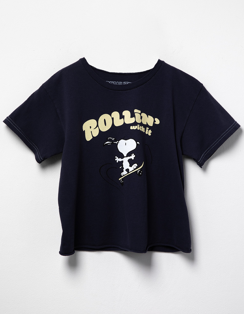 PEANUTS Snoopy Skate Girls Crop Tee image number 0