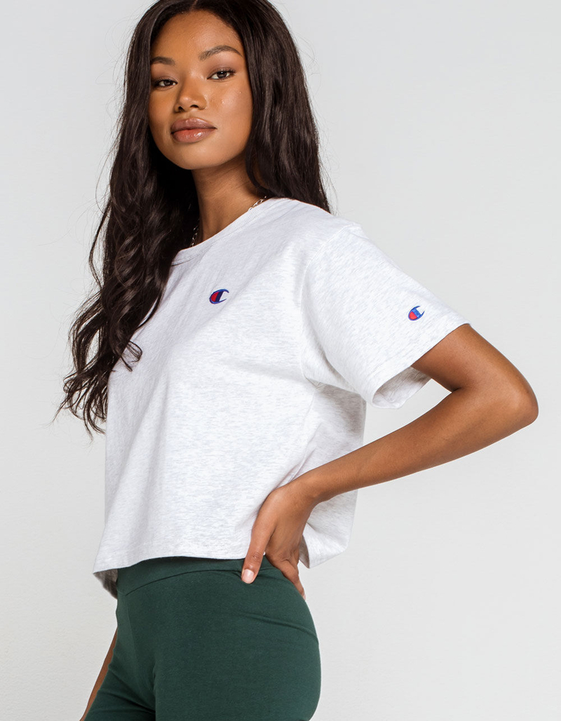 CHAMPION Heritage Womens Heather Gray Crop Tee image number 1