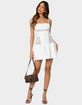 EDIKTED Lacey Linen Look Mini Dress image number 3