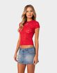 EDIKTED Kaori Sheer Lace Tee image number 3