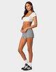 EDIKTED Striped Fold Over Shorts image number 4