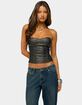 EDIKTED Izara Studded Faux Leather Corset image number 1