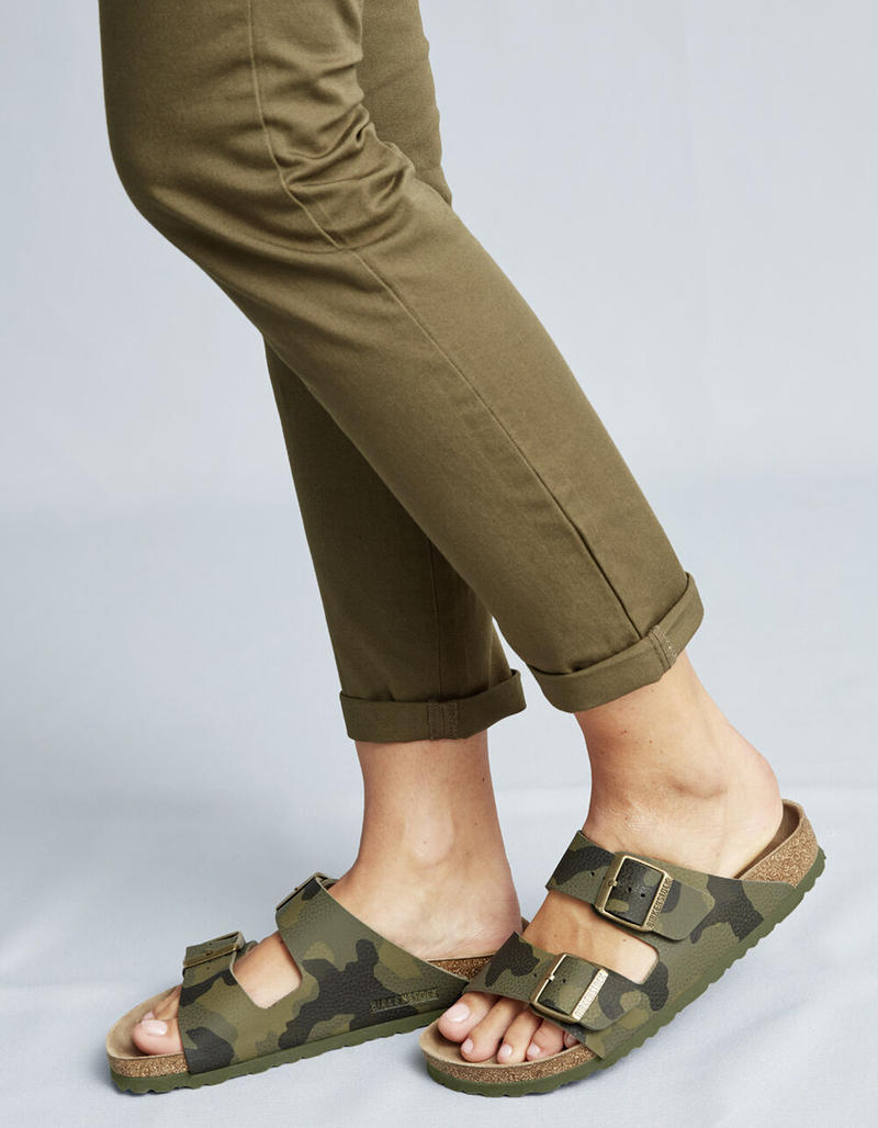 BIRKENSTOCK Arizona Womens Desert Soil Camo Green Slide Sandals image number 3