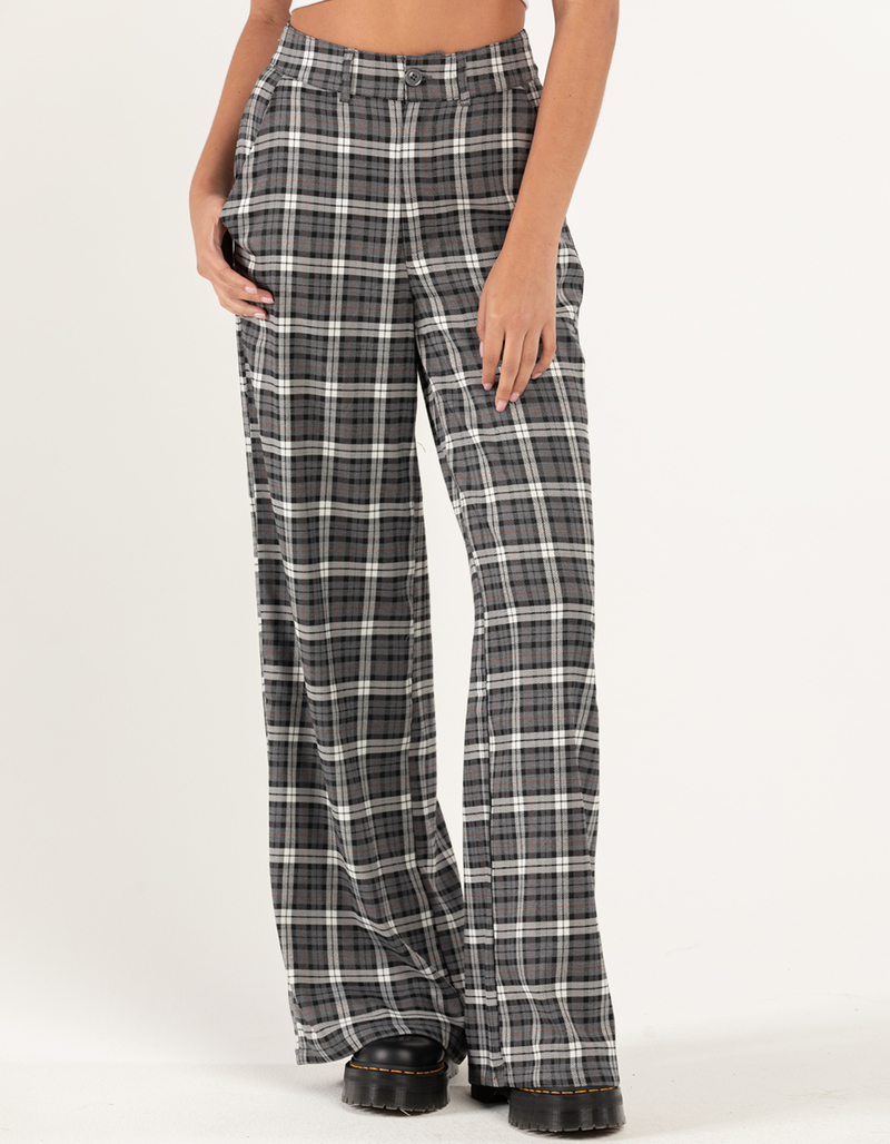 RSQ Womens Wide Leg Plaid Pants image number 1