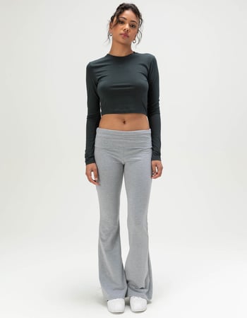 NIKE Sportswear Chill Knit Womens Long Sleeve Crop Tee Alternative Image