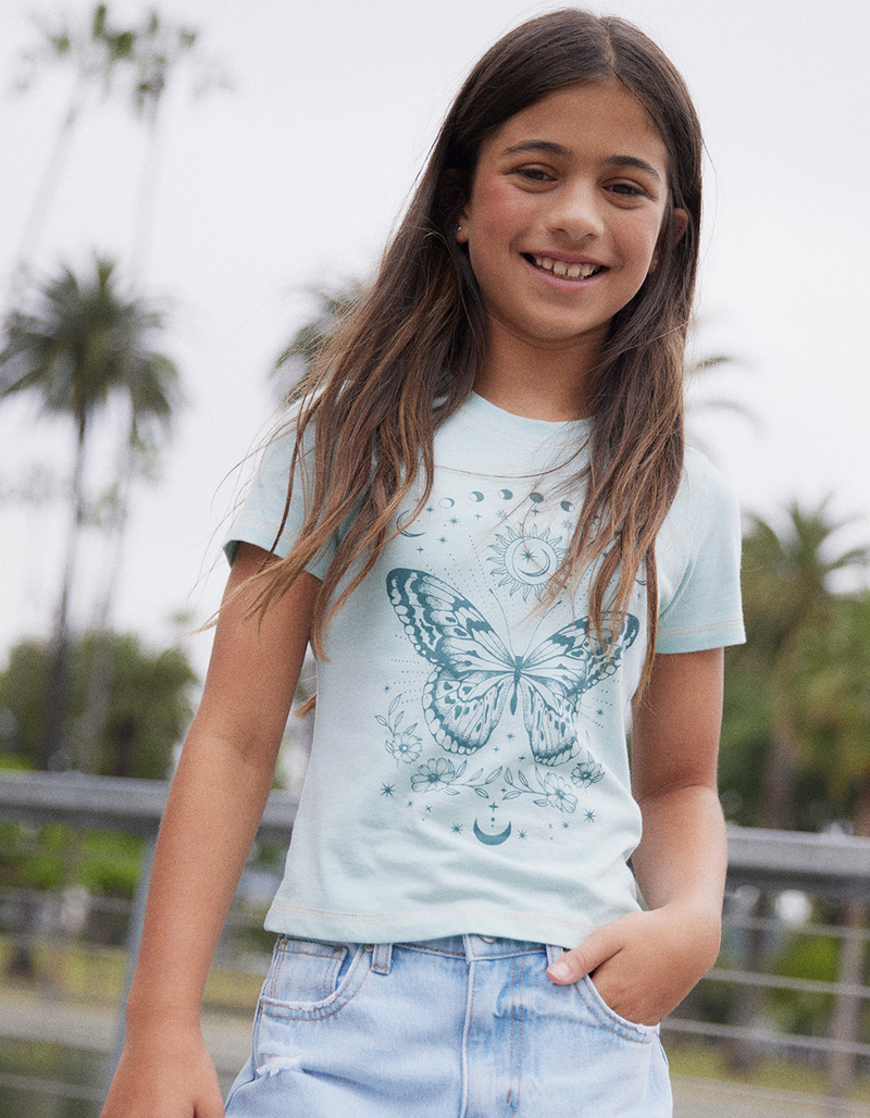 FULL TILT Butterfly Stitch Girls Baby Tee image number 0