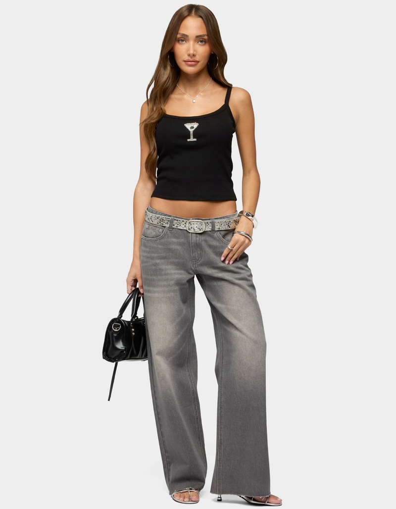 EDIKTED Raelynn Washed Low Rise Baggy Jeans image number 4