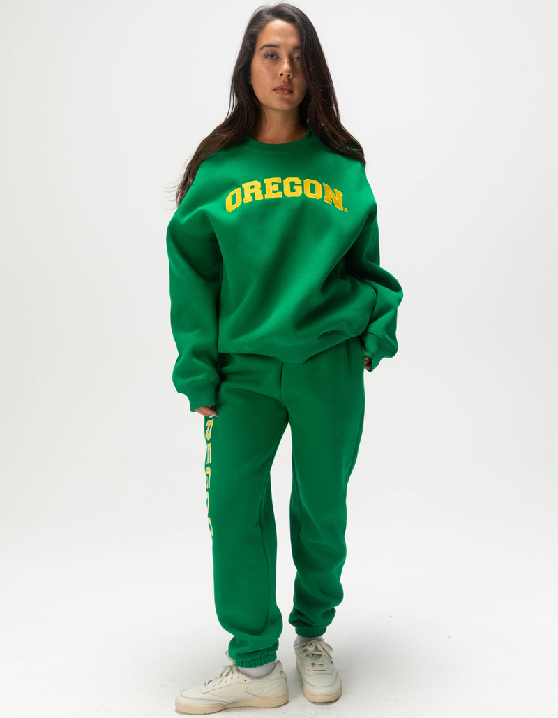 HYPE AND VICE University of Oregon Womens Crewneck Sweatshirt image number 1