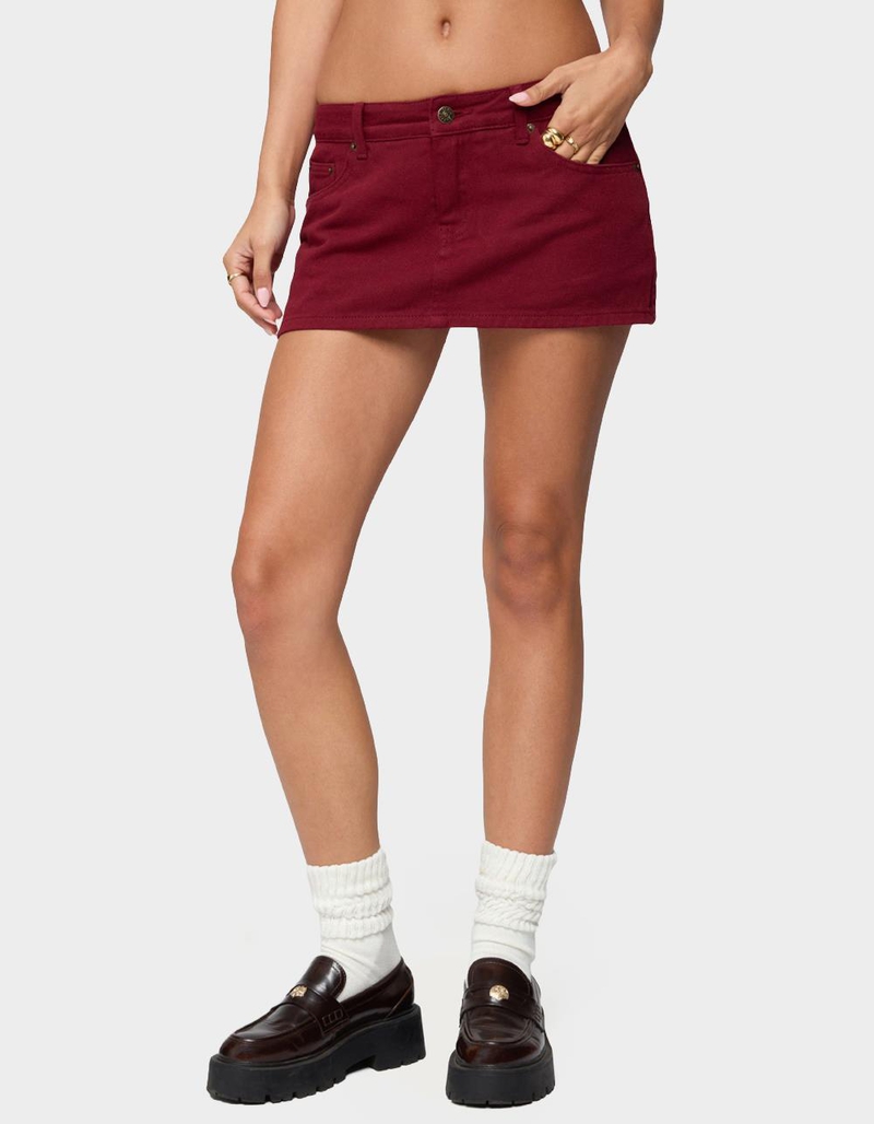 EDIKTED Camelia Denim Mini Skort image number 0