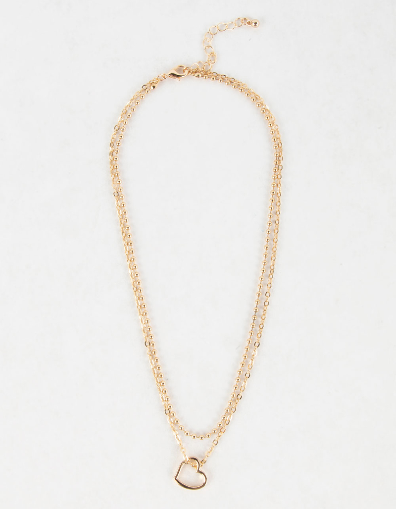 FULL TILT Layered Heart Ball Chain Choker image number 0