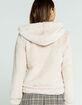 FULL TILT Fur Hooded Womens Tan Bomber Jacket image number 4