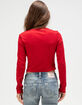 TRUE RELIGION Rhinestone V Notch Womens Long Sleeve Tee image number 4