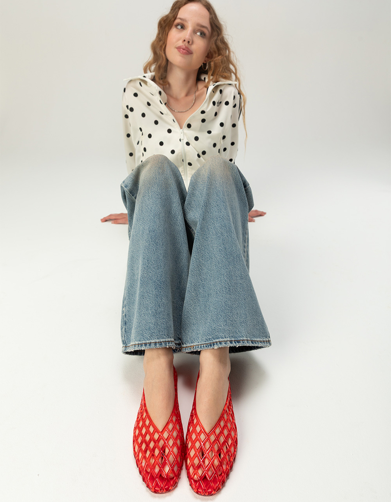 FULL TILT Ashley Womens Jelly Ballet Flats image number 5