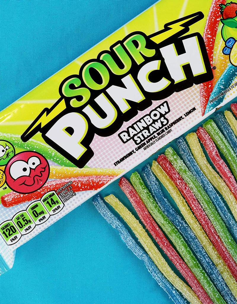 SOUR PUNCH Rainbow Straws Assorted Flavors Sour Candy image number 3